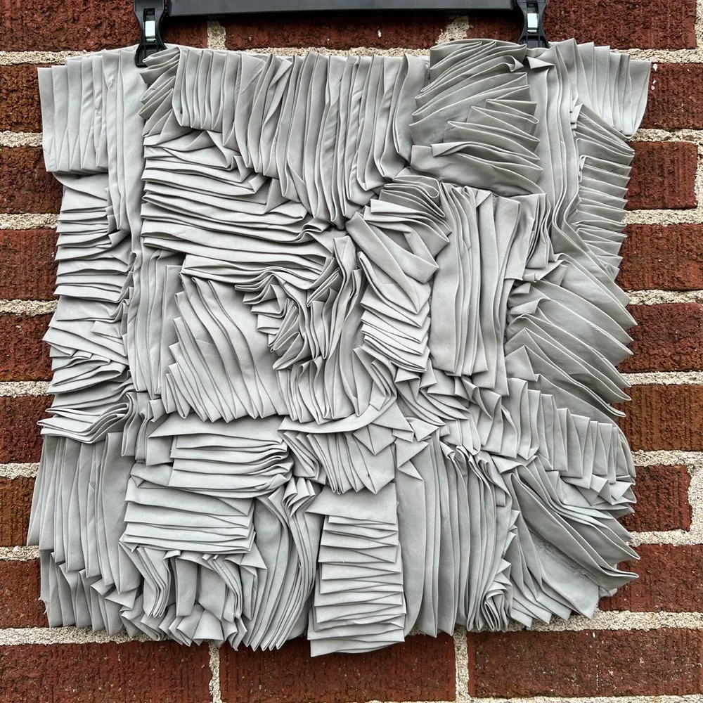West Elm 100% Cotton 20 In X 20 inch Ruffle Detail Decorative Throw Pillow Cover